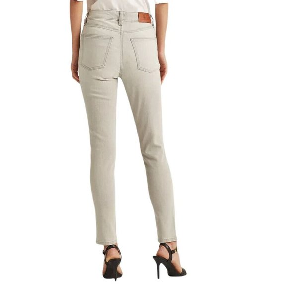 Lauren Ralph Lauren Super Stretch High Rise Skinny Ankle Jean Soft Grey 16 / 33W - Picture 5 of 5